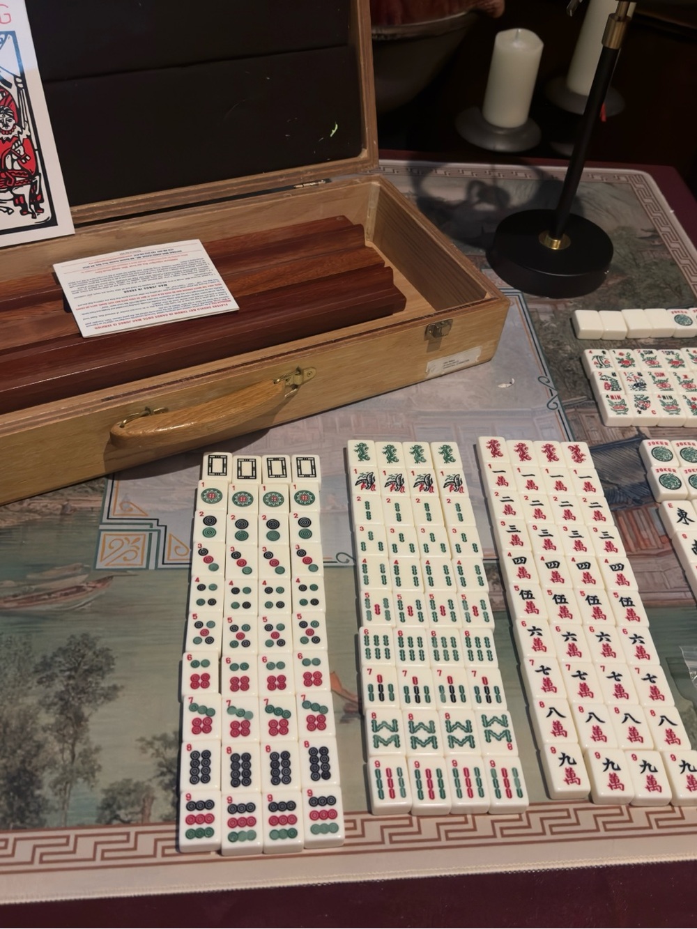 Classic Mah-Jongg Set with Wood Case and wood Racks - Picture 3 of 10